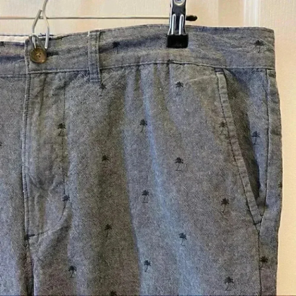 Urban Man Shorts Flat Front Chino Style Chambray Blue Size 38 - Picture 6 of 16